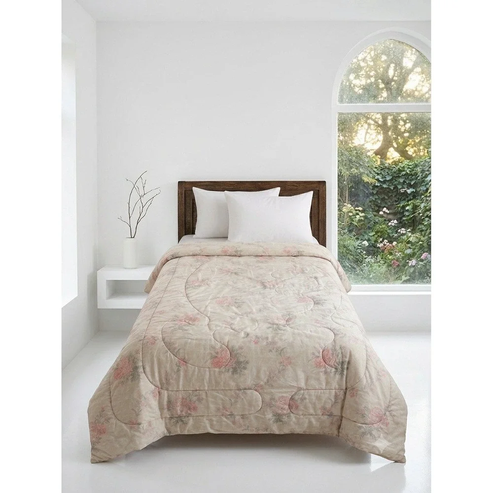 VTG Laura Ashley Pink Floral TWIN Comforter Melany Cottagecore Shabby Chic-Flaws
